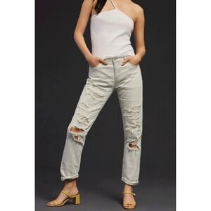 Anthropologie PILCRO Light‎ Ocean Studio SLIM BOYFRIEND Destroyed Jeans 27-Used